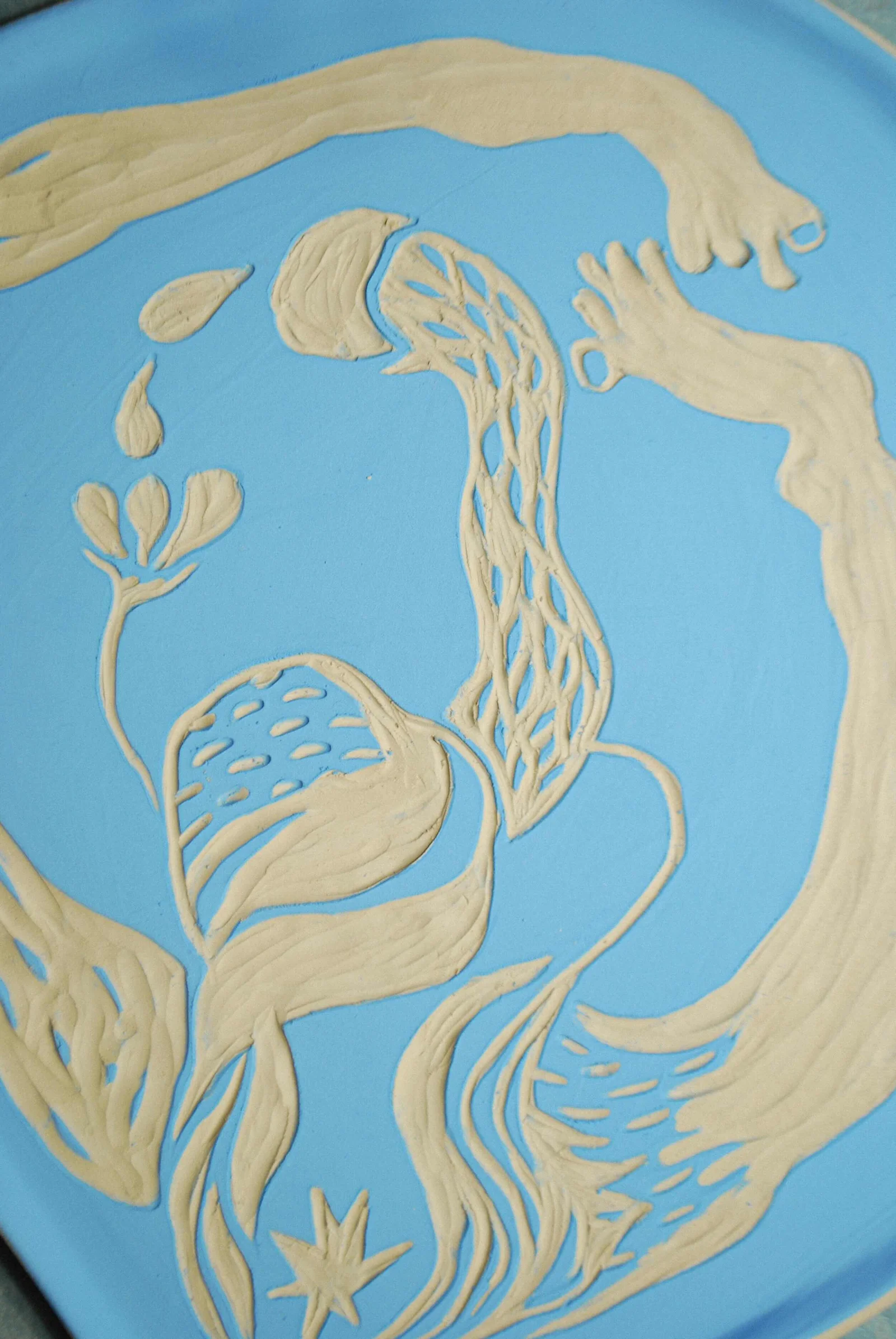 Finished body-themed ceramic pieces