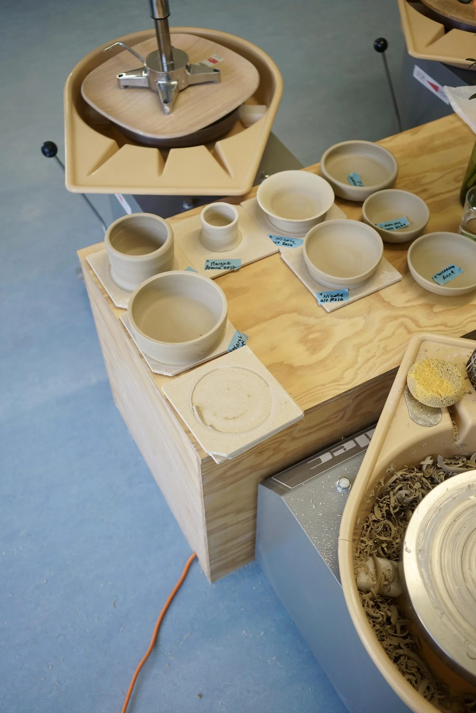 Finished wheel-thrown pieces